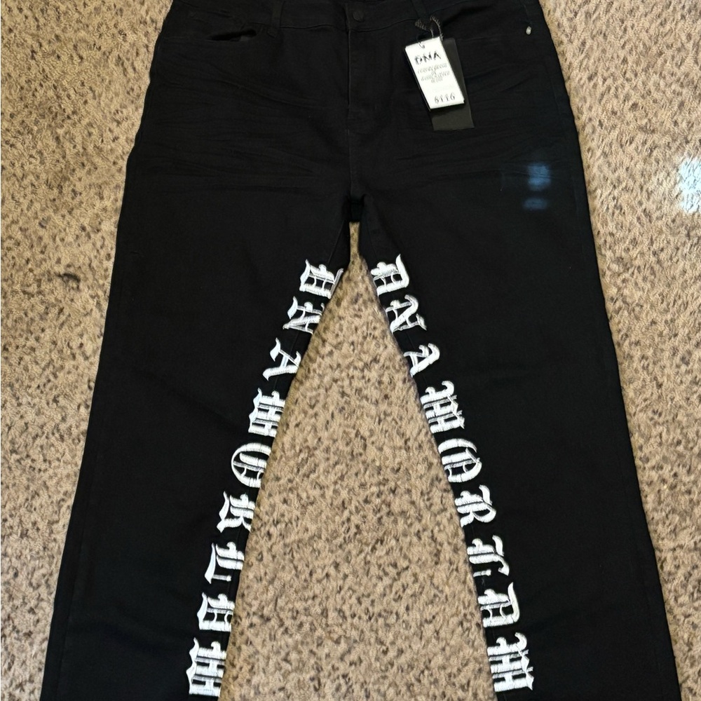 Black Graphic Men's Jeans